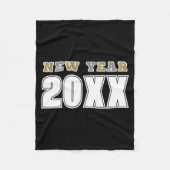 Happy New Year 2026 Black Silver Gold Glitter  Fleece Deken (Voorkant)