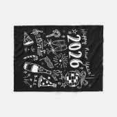 Happy New Year 2026 Bow Funny  Fleece Deken (Voorkant (Horizontaal))