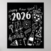 Happy New Year 2026 Bow Funny  Poster (Voorkant)