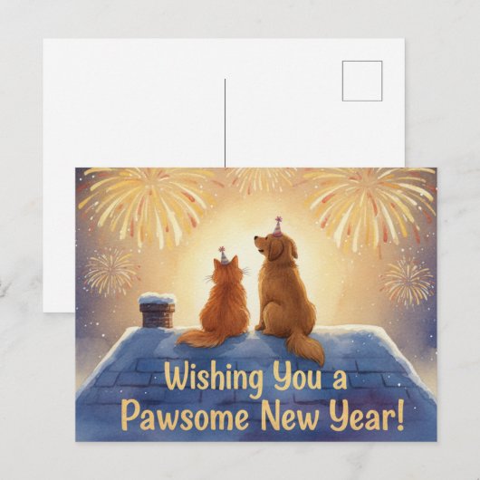 HAPPY NEW YEAR 2026  BRIEFKAART (Voorkant / Achterkant)