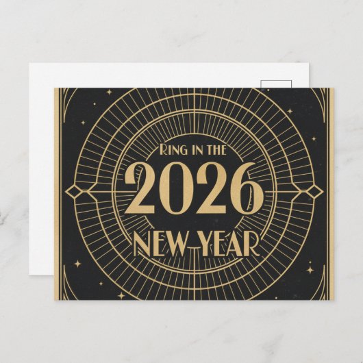 HAPPY NEW YEAR 2026  BRIEFKAART (Voorkant / Achterkant)