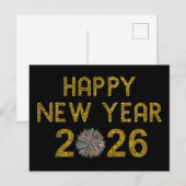Happy New Year 2026 Briefkaart (Voorkant / Achterkant)