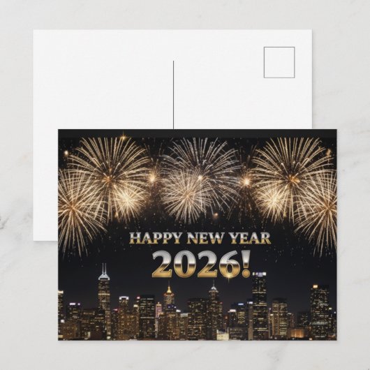 HAPPY NEW YEAR 2026  BRIEFKAART (Voorkant / Achterkant)