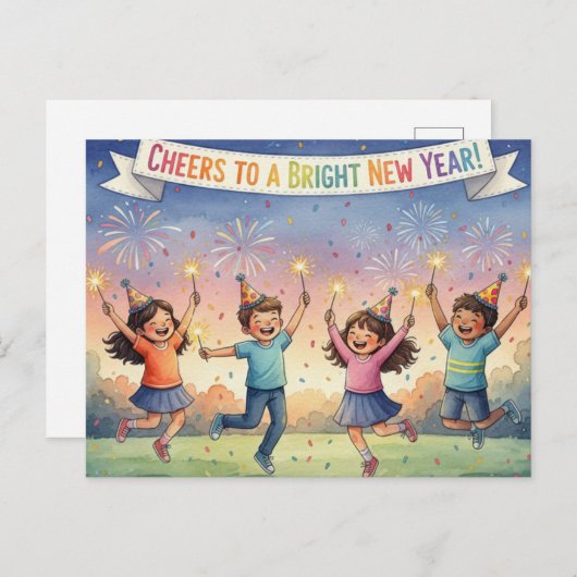 HAPPY NEW YEAR 2026  BRIEFKAART (Voorkant / Achterkant)