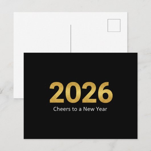HAPPY NEW YEAR 2026  BRIEFKAART (Voorkant / Achterkant)