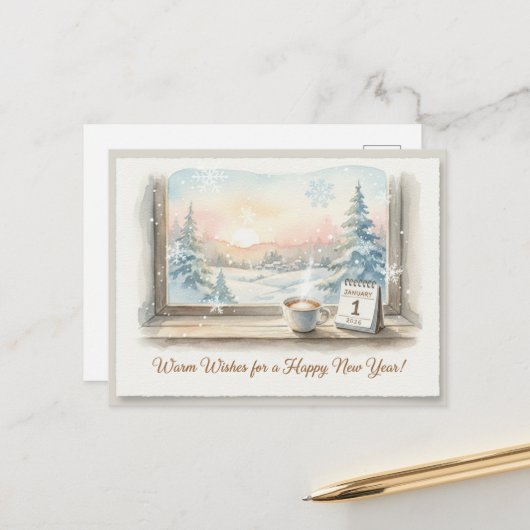 HAPPY NEW YEAR 2026  BRIEFKAART (Voorkant / Achterkant in situ)