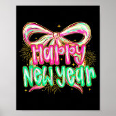 Happy New Year 2026 Brushstroke Coquette Firework Poster (Voorkant)