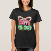 Happy New Year 2026 Brushstroke Coquette Firework  T-shirt (Voorkant)