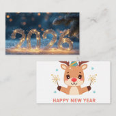 happy new year 2026 business card visitekaartje (Voorkant / Achterkant)