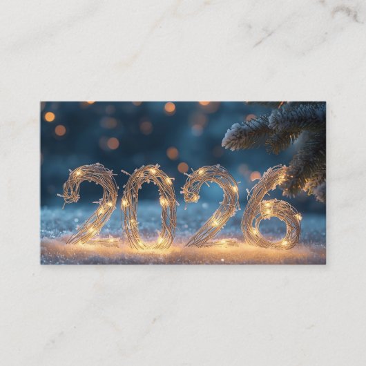 happy new year 2026 business card visitekaartje (Voorkant)