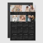 Happy New year 2026 Calendar Photo Collage black (Voorkant / Achterkant)