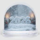happy new year 2026 candle glow  sneeuwbol (Achterkant)