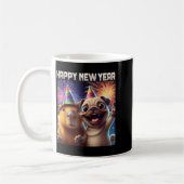 Happy New Year 2026 Capybara Pug Party Art  Koffiemok (Links)