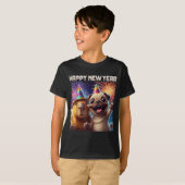 Happy New Year 2026 Capybara Pug Party Art  T-shirt (Voorkant volledig)