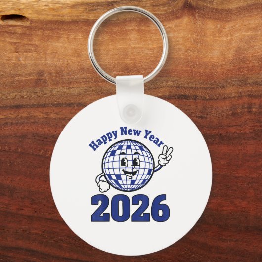 Happy New Year 2026 Celebration Design  Sleutelhanger (Voorkant)