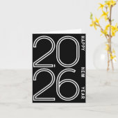 Happy New Year 2026 Celebration Eve Party Men Wome Kaart (Gele Bloem)