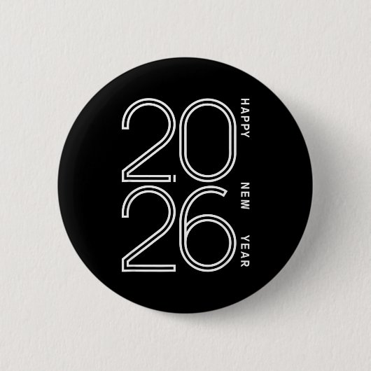 Happy New Year 2026 Celebration Eve Party Men Wome Ronde Button 5,7 Cm (Voorkant)