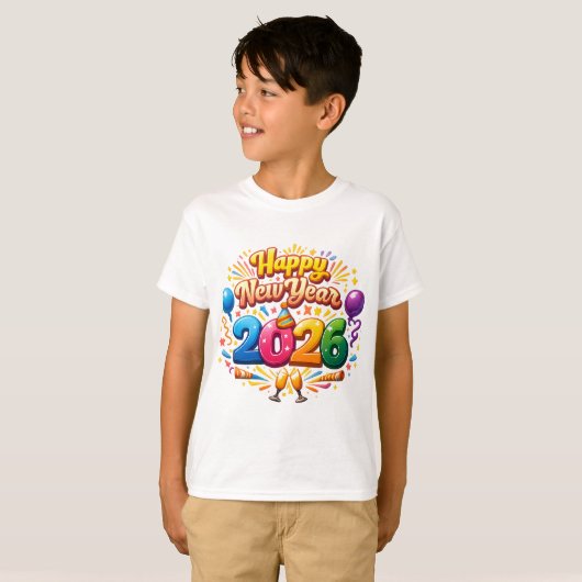 Happy New Year 2026 Celebration – Festive Firework T-shirt (Voorkant volledig)