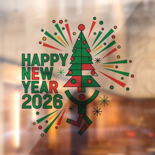 Happy New Year 2026 Celebration Raamsticker (Vel 2)
