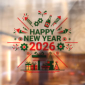 Happy New Year 2026 Celebration Raamsticker (Vel 2)