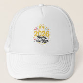 Happy New Year 2026 Celebration Trucker Hat Trucker Pet (Voorkant)