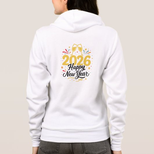 Happy New Year 2026 Celebration Zip Hoodie (Achterkant)