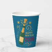Happy New Year 2026 Champagne | 8oz Paper Cup Papieren Bekers (Voorkant)