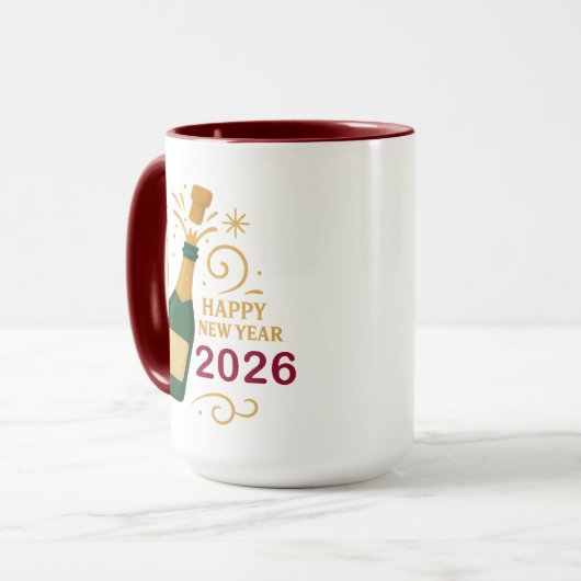 Happy New Year 2026 Champagne | Combo Mug Mok (Voorkant links)