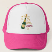 Happy New Year 2026 Champagne | Foam Trucker Hat Trucker Pet (Voorkant)