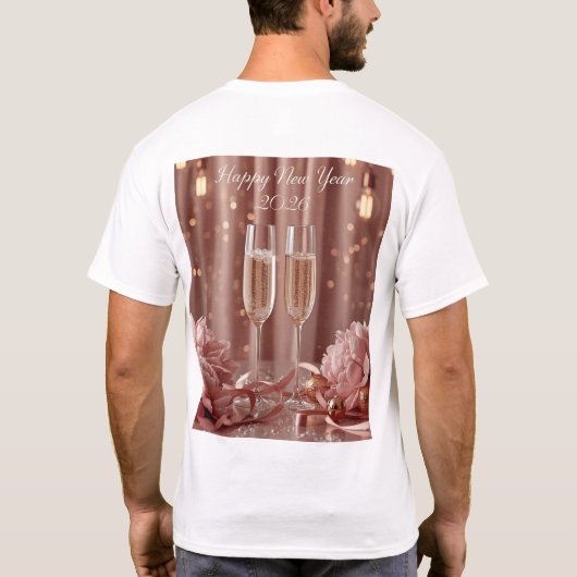 happy new year 2026 champagne lights tshirt (Achterkant)