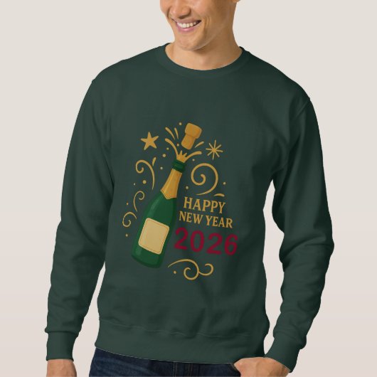 Happy New Year 2026 Champagne | Men’s Sweatshirt (Voorkant)