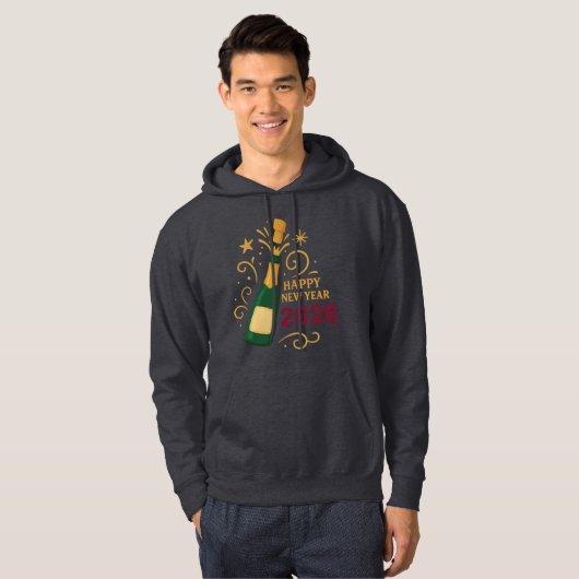 Happy New Year 2026 Champagne Pullover Hoodie (Voorkant volledig)