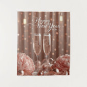 happy new year 2026 champagne sparkle backdrop wandkleed (Voorkant)
