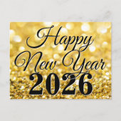 Happy New Year 2026 Chic Custom Gold Business Feestdagenkaart (Voorkant)