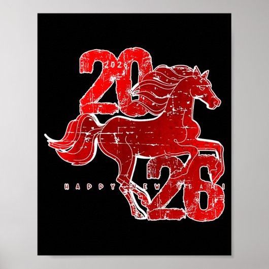 Happy New Year 2026 Chinese New Year 2026 Year Of  Poster (Voorkant)