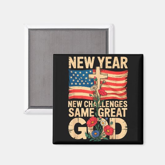 Happy New Year 2026 Christian Challenges Same Grea Magneet (Voorkant / Achterkant)