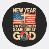 Happy New Year 2026 Christian Challenges Same Grea Ronde Sticker (Voorkant)
