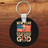Happy New Year 2026 Christian Challenges Same Grea Sleutelhanger (Voorkant)