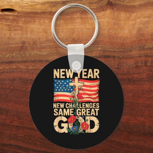 Happy New Year 2026 Christian Challenges Same Grea Sleutelhanger (Voorkant)