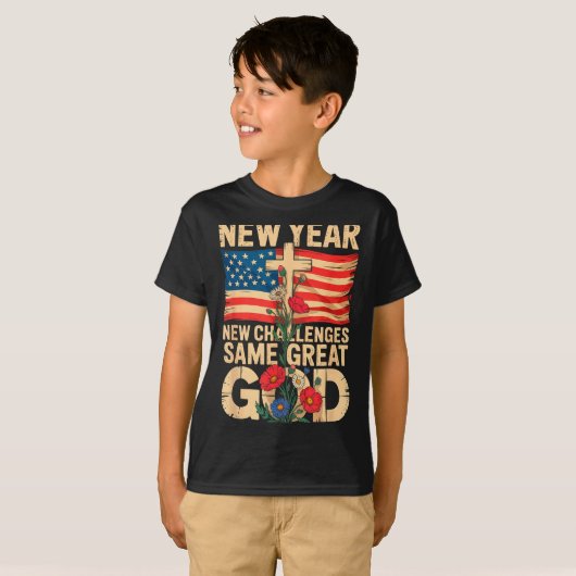 Happy New Year 2026 Christian Challenges Same Grea T-shirt (Voorkant volledig)