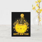 Happy New Year 2026 Ckleball Party Hat New Years E Kaart (Gele Bloem)