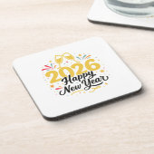 Happy New Year 2026 Coaster Set  Bier Onderzetter (Linkerzijde)