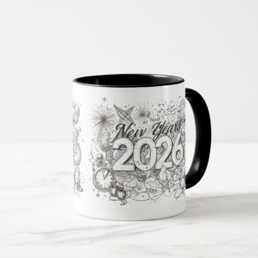 happy new year 2026 coffee mug mok (Voorkant rechts)