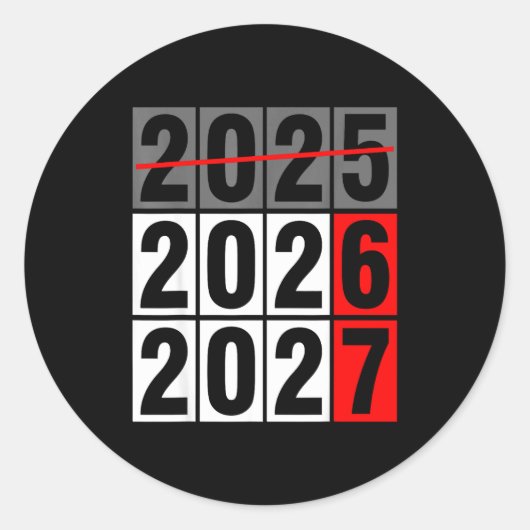 Happy New Year 2026 Coming Soon 2027 67 Meme Six S Ronde Sticker (Voorkant)