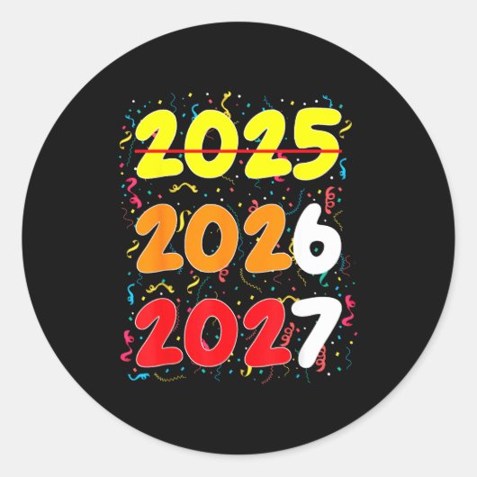 Happy New Year 2026 Coming Soon 2027 Funny 67 Meme Ronde Sticker (Voorkant)