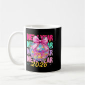 Happy New Year 2026 Coquette Bow & Disco Ball Koffiemok (Links)