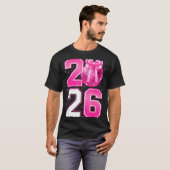 Happy New Year 2026 Coquette Bow &amp; Disco Ball  T-shirt (Voorkant volledig)
