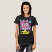 Happy New Year 2026 Coquette Bow &amp; Disco Ball  T-shirt (Voorkant volledig)
