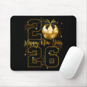 Happy New Year 2026 Coquette Bow Disco Ball New Ye Muismat (Met muis)