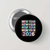 Happy New Year 2026 Coquette Bows New Years Nurse  Ronde Button 5,7 Cm (Voorkant /achterkant)